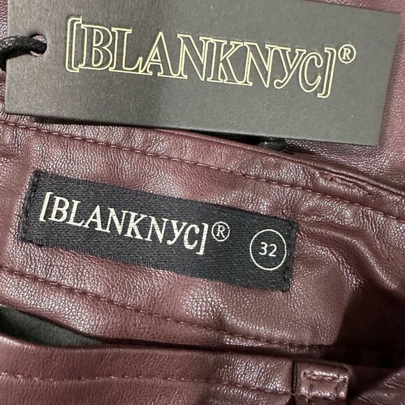 Blank NYC Womens‎ Size 32 Grape Shake Pants Purple Vegan Faux Leather Pleated - Picture 6 of 6